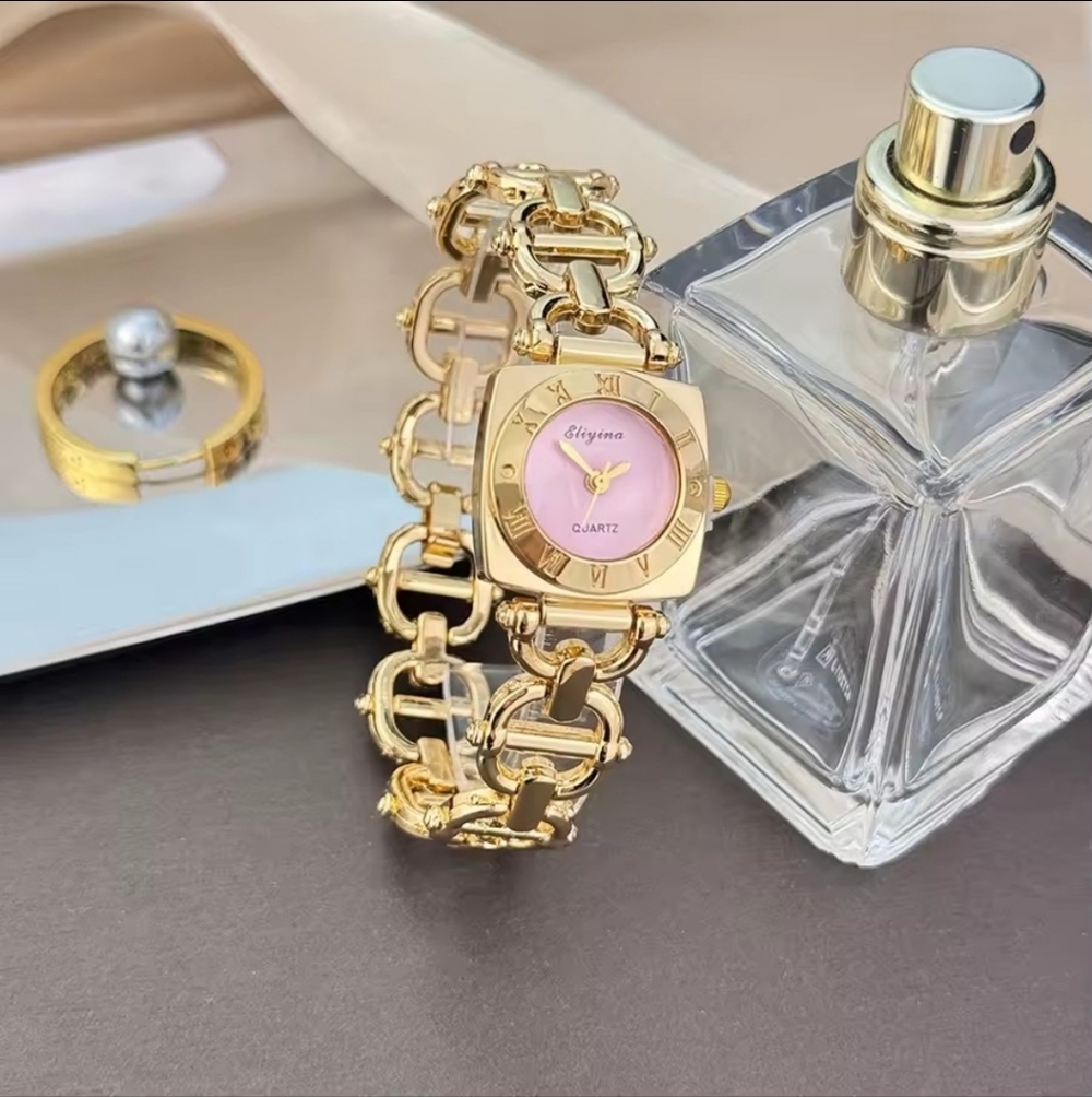 High-End Skeleton Design Watch Square Roman Hour Markers Luxury Cros Bord Ladies